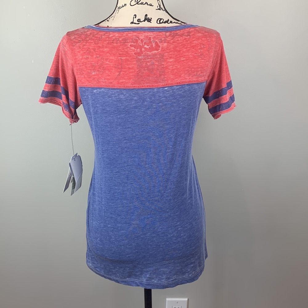 NHL Touch by Alyssa Milano New York Rangers Morgan Scoop Neck Tri-Blend T-Shirt - Picture 3 of 6